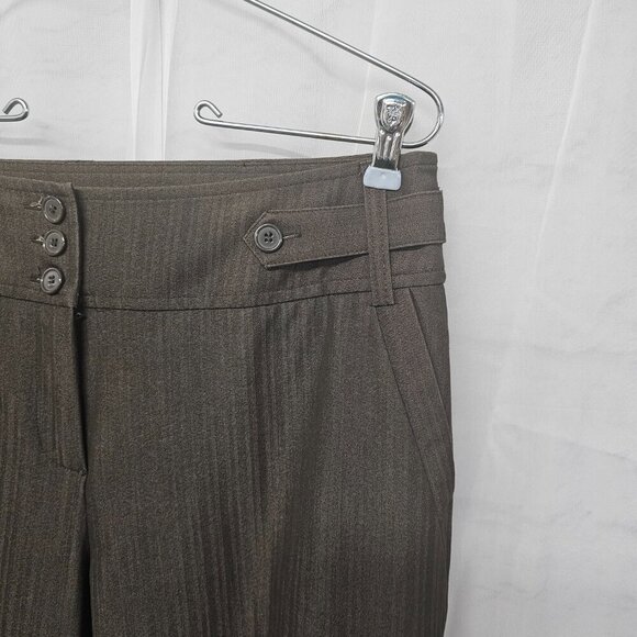 Dressbarn Brown Striped Trousers Y2K Business Office Bootcut 10 - Picture 5 of 13
